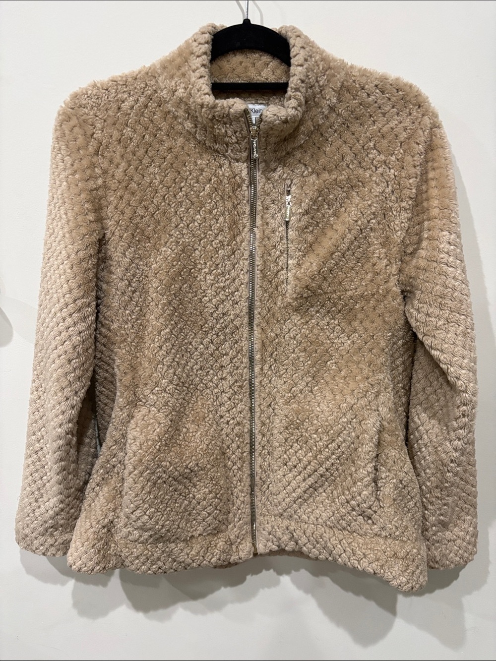 Calvin Klein Beige Plush Teddy Jacket Large